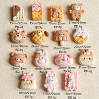 Breloques en résine Ours Lapin Biscuits Alimentation Accessoires DIY pour Chaussures et Coques de Téléphone