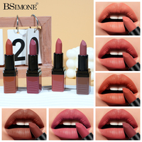 Rouge à lèvres mat soyeux hydratant, anti-transfert, waterproof, longue tenue, pigment riche, 6 teintes, OEM ODM, étiquette privée personnalisée