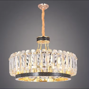 Zeal Lighting Modern <b>Round</b> Small Gold Crystal Chandelier <b>LED</b> Pendant <b>Light</b> Warm White for Bedroom - Product Image 5