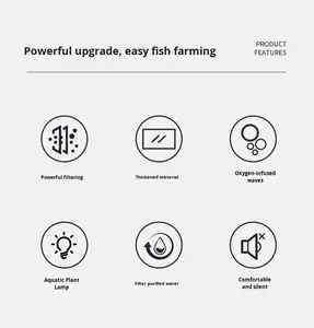 2025 새로운 모델 올인원 게으른 데스크탑 어항 산소 기계 에코 배경 스티커 사이드 필터 스퀘어 리빙 박스 - Product Image 3