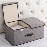 Boîte de rangement pliable moderne rectangulaire en tissu avec couvercle pour sous-vêtements, chaussettes, cosmétiques et armoire