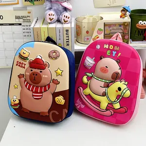 2025 nuovo <span class=keywords><strong>asilo</strong></span> guscio rigido borsa scuola simpatico cartone animato Capibala doppio zaino per <span class=keywords><strong>maschio</strong></span> femmina bambino all'ingrosso EVA materiale - Product Image 4