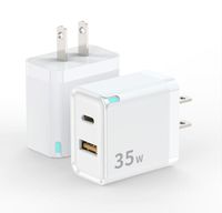 Chargeur mural 30W 35W 45W 65W 100W Chargeur rapide double port Type C Charge rapide Adaptateur prise US Compatible avec iPhone