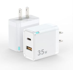 Caricatore da Muro 30W 35W 45W 65W 100W a Doppia Porta, Caricatore Rapido Tipo C, Adattatore con Spina USA Compatibile con <span class=keywords><strong>iPhone</strong></span> - Product Image 2