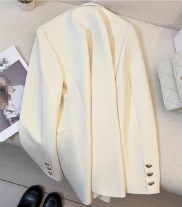 S-3xl 캐주얼 수트 메탈 버튼 스몰 한국 봄가을 디자인 상의 - Product Image 5