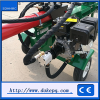 Mesin Pembelah Kayu HUAHENG Lifan 13HP Harga Pabrik, Bertenaga Bensin, Dilengkapi Lengan Pengangkat dan Bola Tarik 2 inci untuk Kehutanan