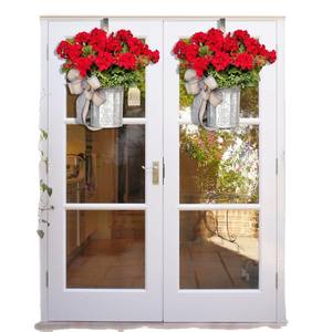 Panier suspendu de noël guirlande seau de géranium <span class=keywords><strong>rouge</strong></span> arc artificiel panier suspendu <span class=keywords><strong>en</strong></span> métal pour pots de fleurs intérieurs/extérieurs jardinières - Product Image 5