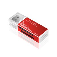 Lector de Tarjetas Jaya All-in-One USB 2.0 Externo de Aleación de Aluminio Multi-en-1 SD/MMC/MS/SDHC/SDXC/TF/M2/XD con Soporte