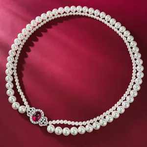 VANA Statement Luxury Pearl Fine High Quality 925 Sterling Silver Engagement Wedding Fine Jewelry Set Necklace Jewelry