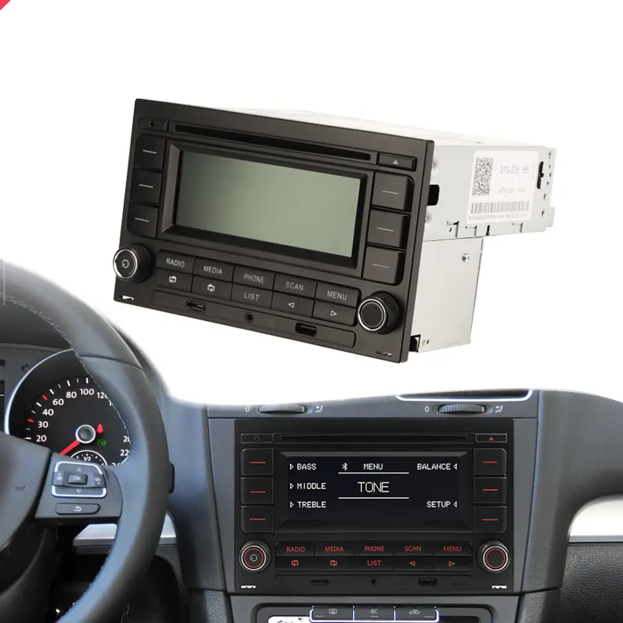 Automovils 1 Din Car CD DVD Player with Usb Aux Bluetooth For Volkswagen Golf Polo MK4 Passat