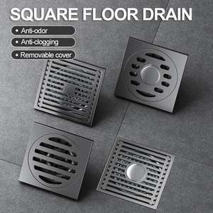 מודרני סִגְנוֹן שחור אפור אביזרי מקלחת 4 אינץ' נגד ריחות SS201 304 ניקוז רצפת נירוסטה - Product Image 2