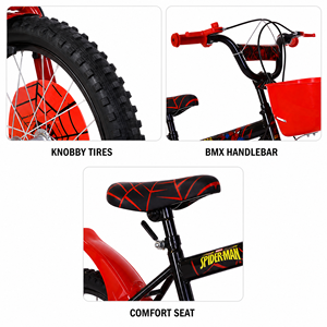 <span class=keywords><strong>Bicicleta</strong></span> Infantil Spider-Man de 12/<span class=keywords><strong>14</strong></span>/16 Pulgadas para Niños con Ruedas de Entrenamiento y Canasta, Juguete de Ciclismo para Niños al Aire Libre - Product Image 6