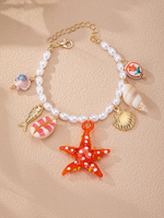 Bracelet de charme pour femme style bohème été 2026, thème vie marine avec coquillages et étoiles de mer, accessoires de bijoux bohèmes tendance