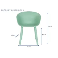 CHAIR EN MÉTAL PP 60X52X78 VERT MENTHE