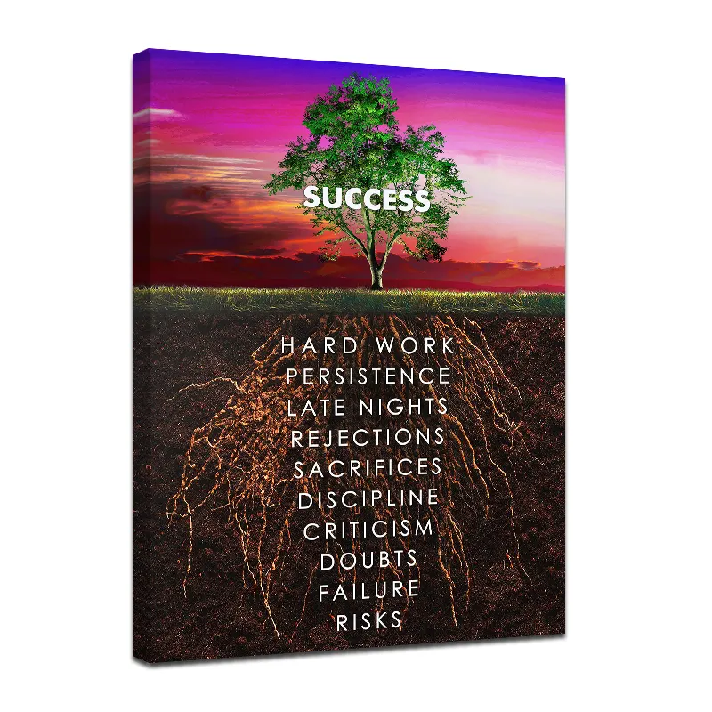 Modern Roots of Success Motivational Canvas Wall Art Inspiration Prints Collection Painting For Living Room Wall No Frame
