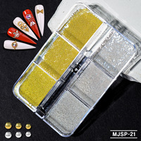Aksesoris Seni Kuku Resin Bunga 3D Pita Fashion, Rhinestone Flatback, Mutiara Setengah Bulat 12-grid 5mm, Perlengkapan Kuku DIY