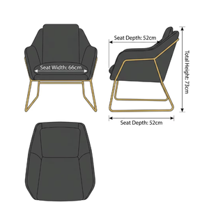 Muebles de Comedor, Sillón Reclinable de Lujo con Estructura Metálica y Tapicería de Terciopelo para Jardín, Sala de Estar o Descanso - Product Image 4
