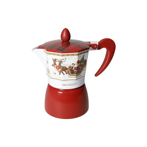 Brandani Christmas Tartan 3 <b>Cup</b> Aluminum Coffee Maker - Product Image 1