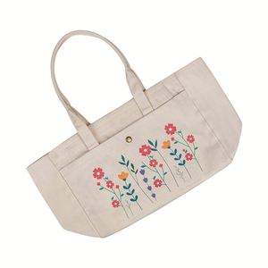 Bolsa de Mano de Lona de Algodón Impresa a Color Personalizable, Asa Suave, de Alta Gama, Ecológica, Estilo Abierto, para Compras - Product Image 3