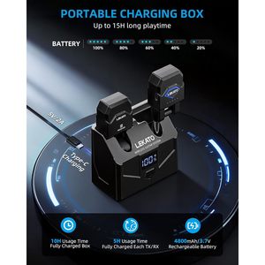 Lekato Wireless Guitar System 2.4GHz Transmitter Receiver With Charging <b>Box</b> For Guitar Bass Electric Violin Keyboard - Product Image 3