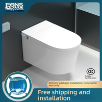 Ensemble WC intelligent mural pour salle de bain, avec chasse d'eau intégrée et toilettes suspendues intelligentes