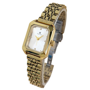 Gold small dial lady's square steel <b>bracelet</b> watch - luxurious and simple watch with rhinestone surface - Product Image 1