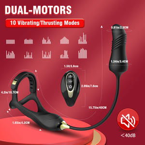 Fabrik-Großhandel Prostata-Massagegerät Kabellose Fernbedienung Stoßvibration Elektrischer Silikon-Penisring Analplug für Männer - Product Image 4