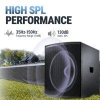 Caisson de basses actif professionnel en bois Accuracy Pro Audio WHN18S1 450W RMS 18 pouces pour extérieur