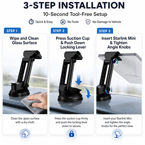 Starlink Mini Mount 360 Adjustable Durable Sturdy ABS Dashboard Suction Cup Kit Car Windshield RV Truck Interior Mounting - Product Image 2
