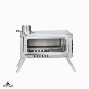 Réchaud <span class=keywords><strong>de</strong></span> <span class=keywords><strong>camping</strong></span> portable pliable multifonctionnel en acier inoxydable à bois avec assemblage rapide pour faire bouillir <span class=keywords><strong>de</strong></span> l'eau - Product Image 1