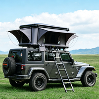 Tente de toit pour SUV avec échelle télescopique en aluminium de 2,6 m, en ABS, à ouverture rapide, avec aération, double couche, quatre saisons, capacité 3 personnes