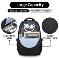 Mochila Unisex Impermeable de Poliéster con Cierre para Estudiantes Universitarios, Diseño Urbano de 20-35L, Gran Capacidad, Logotipo Personalizado, con Amortiguación de Aire