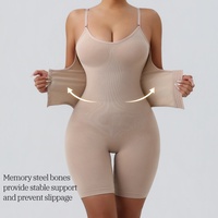 Body gainant amincissant sans couture en nylon, haute élasticité, contrôle du ventre, avec boutons, style européen-américain, taille XL