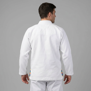 Uniforme de BJJ blanco para hombre, corte regular, transpirable, 100% algodón, ropa de artes marciales, talla adulto con forro. - Product Image 6