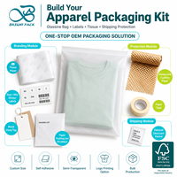 Sacs en papier personnalisés avec logo, pochettes plates semi-transparentes en glassine, recyclables, sans plastique, pour sous-vêtements et maillots de bain, ODM