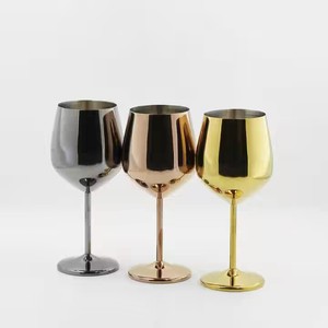 Unbreakable 500ml Stainless Steel Red Wine Goblet Rose Gold Black Silver Large Metal Glass for Italy Big Whale <strong>Linkwood</strong> - Product Image 2