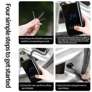 Mini pompe à air portable 4000 mAh, compresseur d'air électrique, gonfleur multifonction LED 150 PSI pour voiture automobile - Product Image 3