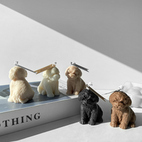Molde de silicona 3D para velas aromáticas de cachorros, forma de perro lindo, antiadherente, juego de 17 piezas para jabón hecho a mano, pegamento y manualidades de yeso.