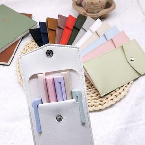 Étui à crayons personnalisé en cuir PU, grande capacité, pochette de rangement pour stylos avec logo personnalisé, sac de papeterie portable pour étudiants, cadeaux promotionnels - Product Image 4