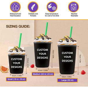 Funda de Neopreno Reutilizable, Portátil e Impermeable para Vasos, Personalizable por Sublimación, Aislante para Café Helado de 22-24 oz, Moderna - Product Image 3