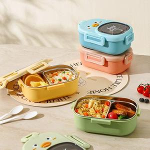 Boîte à lunch isotherme en acier inoxydable <span class=keywords><strong>de</strong></span> 900 ml, durable, motif dessin animé, pour enfants, compatible micro-ondes, avec couverts, pour l'école - Product Image 6