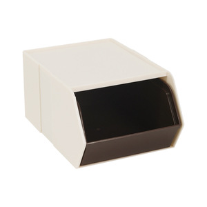 Office Desk Storage <b>Box</b> Stackable Drawer Organizer Off White Brown Rectangle Standing Type For Stationery <b>Tea</b> Snack - Product Image 5