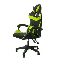 Chaise de bureau ergonomique pour adultes, en cuir véritable, noire et rouge, avec LED, de fabrication chinoise, pour le jeu sur ordinateur, en vente