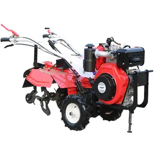 Micro-motoculteur agricole à 4 roues motrices, petite machine de fossé de jardin, motoculteur manuel diesel de désherbage