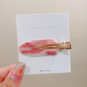 YHJ夏新しいデザインピンク甘いカスタムアセテートヘアクリップ韓国スタイルロマンスヘアピン女の子メイクアップダックビルクリップ - Product Image 5