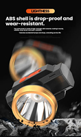 Lampe frontale LED rechargeable Li-Ion super lumineuse, étanche IP65, avec détecteur de mouvement et faisceau réglable pour la randonnée en extérieur