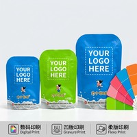 Sachet refermable personnalisé imprimé pour bonbons, pochette en plastique autoportante avec poignée découpée, emballage alimentaire pour snacks et chocolats
