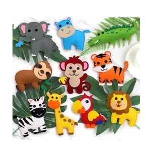 2024 New Style Jungle Animal Felt Sewing Kit Unisex Educational Nursery Toy for Children Aged 5 to 7 Years
