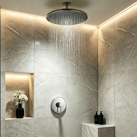Robinet de douche monofonction mural avec poignée, finition laiton, mitigeur de douche rond à poignée unique, chromé