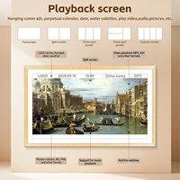 Cadre photo numérique grand format Android 4K avec écran tactile de 32, 43, 49, 55, 65 pouces, prise en charge MP3, anti-reflet, USB/Wi-Fi, affichage artistique